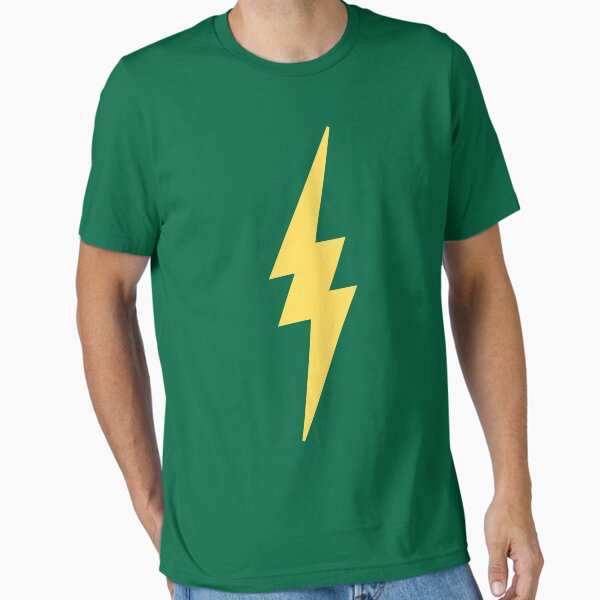 Aperçu de l'œuvre Lightning Bolt Graphic Superhero Jaune Vert Costume Standard Logo créée et vendue par ZEROXCOOL.