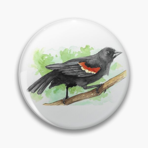 Item preview, Watercolor Red-Winged Blackbird designed and sold by BlackGoatPrints.