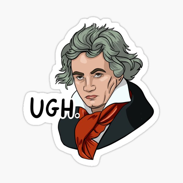Beethoven "Ugh" Classical Composer Sticker Sticker
