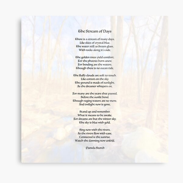 Item preview, The Stream of Days Poem by Pamela Storch designed and sold by Pamela Storch.