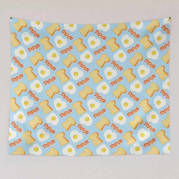 Item preview, Eggs Bacon Toast Breakfast Pattern designed and sold by cedricstudio.