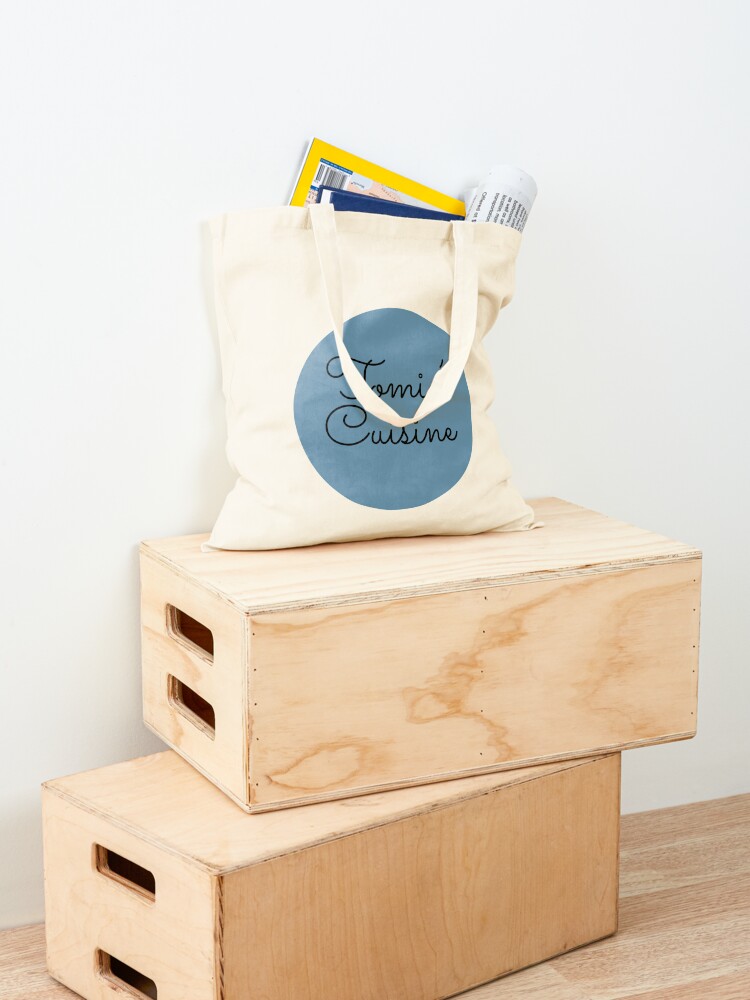 Alternate view of Tomie's Cuisine blue logo Tote Bag
