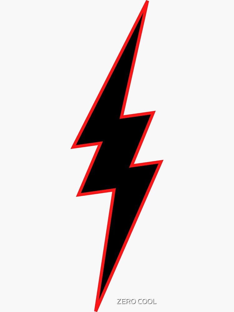 "Lightning Bolt Graphic Superhero/Super Villain Black Red & White