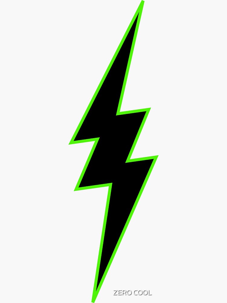 "Lightning Bolt Graphic Superhero/Super Villain Black Green & White