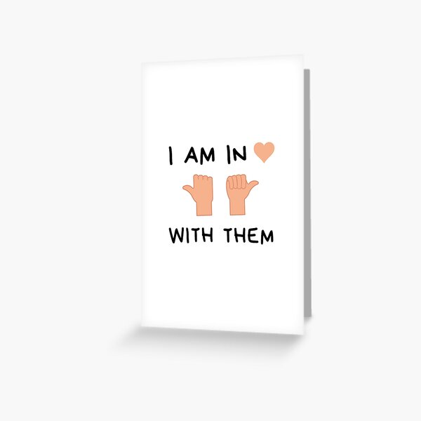 I'm in love with them, throuple middle spoon polyamory white Greeting Card