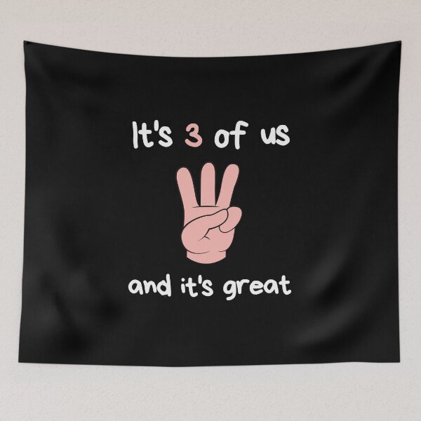 Item preview, It's 3 of us, throuple middle spoon polyamory black designed and sold by daguilon.