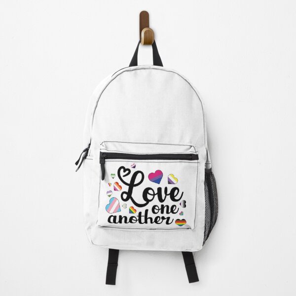 Item preview, Love One Another LGBTQ pride flag hearts designed and sold by JoyfulJen.