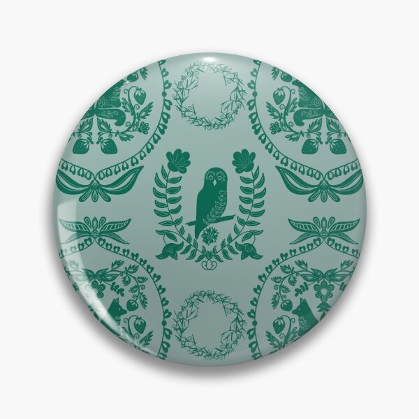 Item preview, Berry Briar Patch Owl and Fox in Green designed and sold by Christina Anderson.