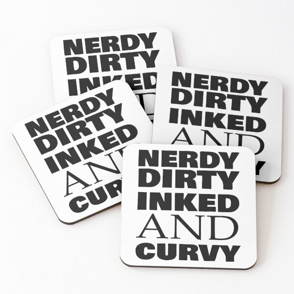Item preview, Funny Nerdy Dirty Inked and Curvy awesome black design for all the great ladies . designed and sold by thebaronart.