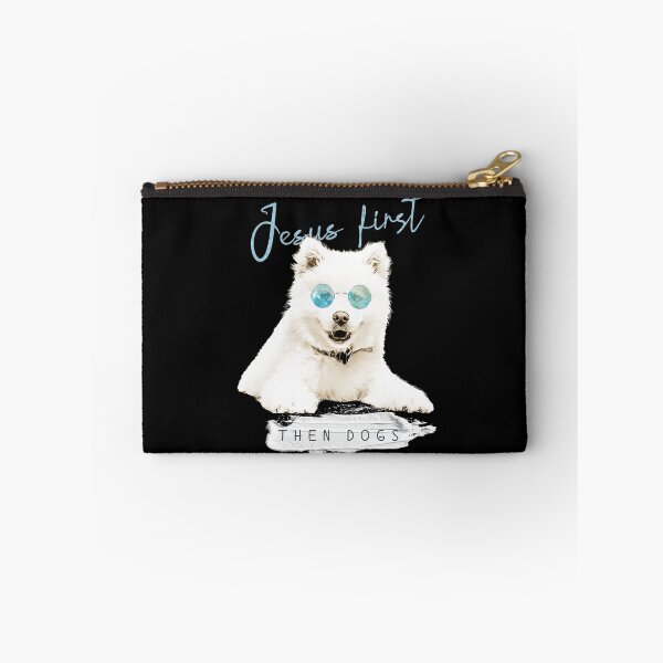 Item preview, Jesus First, Then Dogs - White fluffy Samoyed with Sunglasses. designed and sold by TheKingdomAttic.