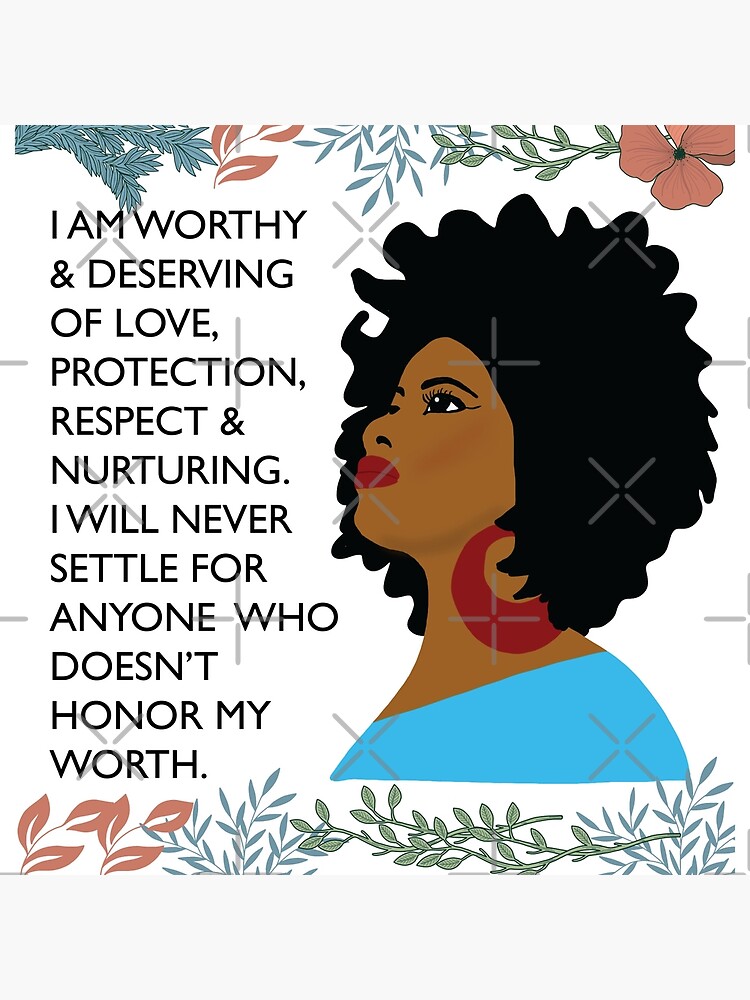 Cute African American Girl Art Print with Positive Affirmation - 8