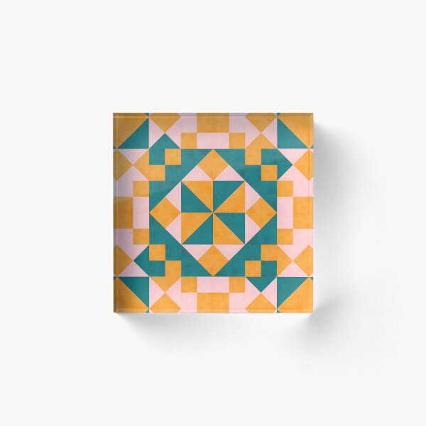 Item preview, Patrón de patchwork verde y dorado designed and sold by ChangingLight.