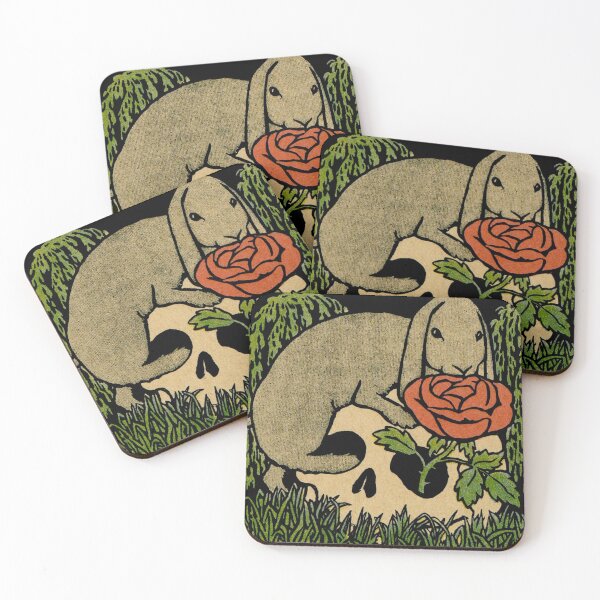 Item preview, Conejo con calavera y rosa designed and sold by OroboroCustom.