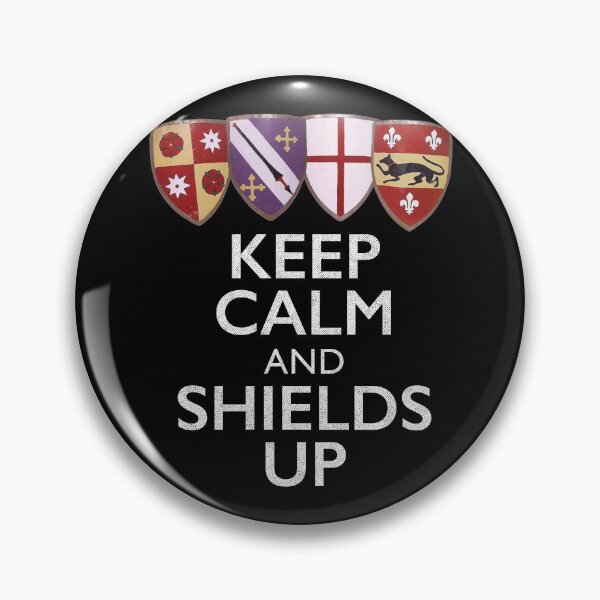 Item preview, KEEP CALM AND SHIELDS UP (light text/heater shields) designed and sold by ArtsArtyArt.