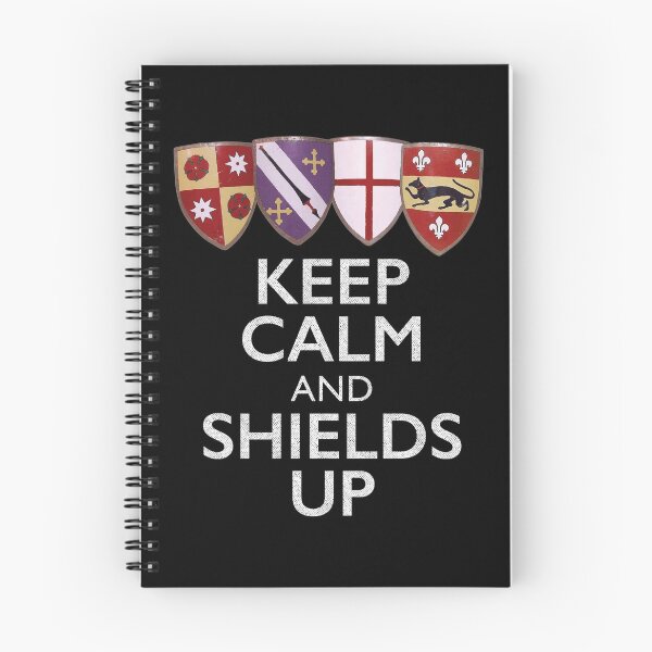 Item preview, KEEP CALM AND SHIELDS UP (light text/heater shields) designed and sold by ArtsArtyArt.