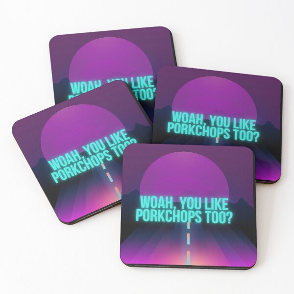 Item preview, Woah you like pork chops too? Retro neon design designed and sold by Badmoviesrus.