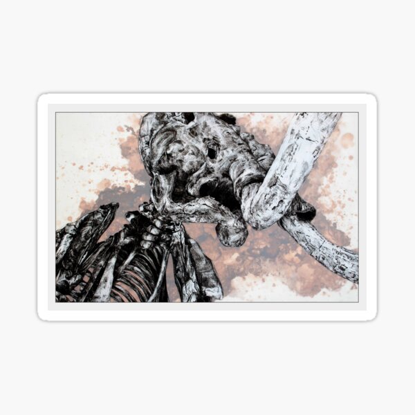 Mammuthus Mammoth Fossil Drawing Sticker
