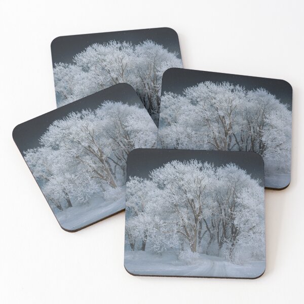 Item preview, Midnight snow pines, pure white snow covered path winter landscape designed and sold by August-E.