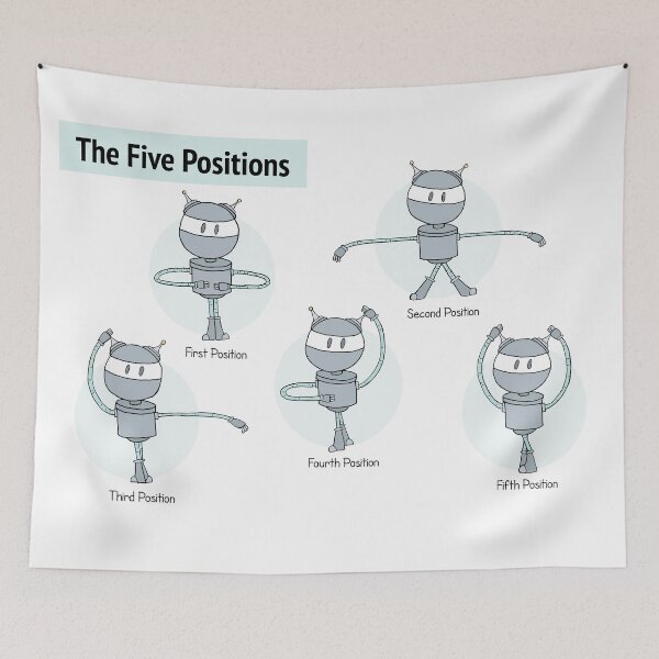 Item preview, The Five Ballet Feet Positions With Robots designed and sold by Otter-Grotto.
