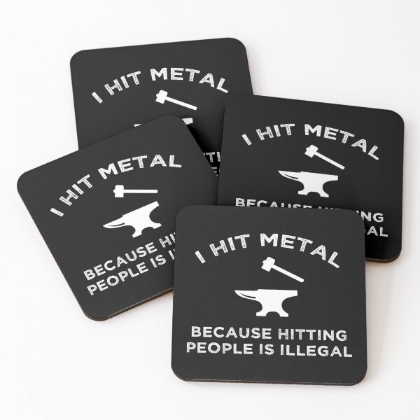 Item preview, I Hit Metal Because Hitting People Is Illegal designed and sold by Cat Lady Designs.