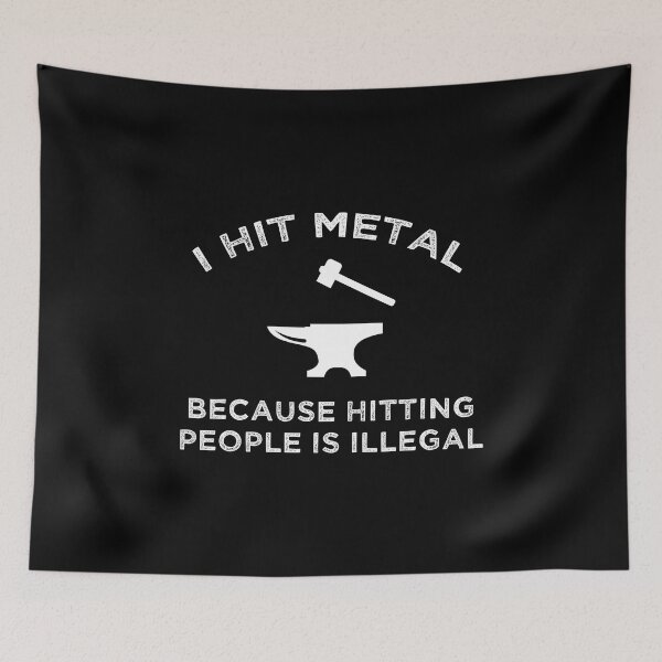 Item preview, I Hit Metal Because Hitting People Is Illegal designed and sold by Cat Lady Designs.
