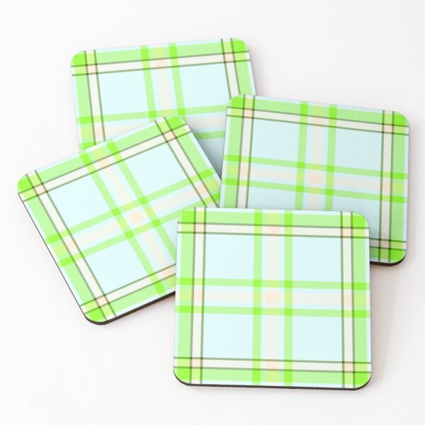 Item preview, Bright Green Light Blue and Cream 1x1 Twill Plaid designed and sold by patternedprints.