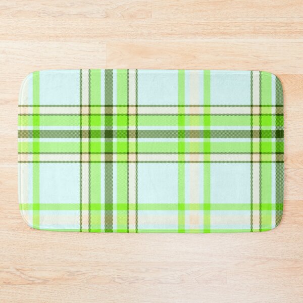Item preview, Bright Green Light Blue and Cream 1x1 Twill Plaid designed and sold by patternedprints.