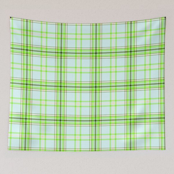 Item preview, Bright Green Light Blue and Cream 1x1 Twill Plaid designed and sold by patternedprints.
