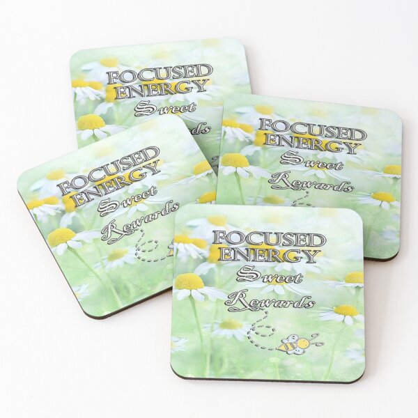 Item preview, Spring Daisy Flowers & Cute Bee, Inspirational Quote: Focused Energy Sweet Rewards, Gift of Positivity designed and sold by Cute & Sassy Custom Gifting Boutiques.
