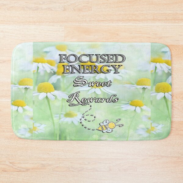 Item preview, Spring Daisy Flowers & Cute Bee, Inspirational Quote: Focused Energy Sweet Rewards, Gift of Positivity designed and sold by tamdevo1.