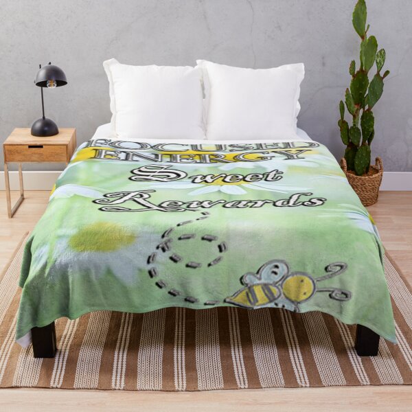 Item preview, Spring Daisy Flowers & Cute Bee, Inspirational Quote: Focused Energy Sweet Rewards, Gift of Positivity designed and sold by tamdevo1.