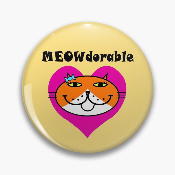 Item preview, MEOWdorable - PURRty Orange Kitty Face on a Pink Heart designed and sold by RawSunArt.