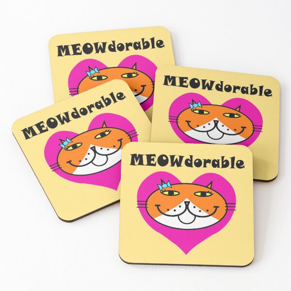 Item preview, MEOWdorable - PURRty Orange Kitty Face on a Pink Heart designed and sold by RawSunArt.