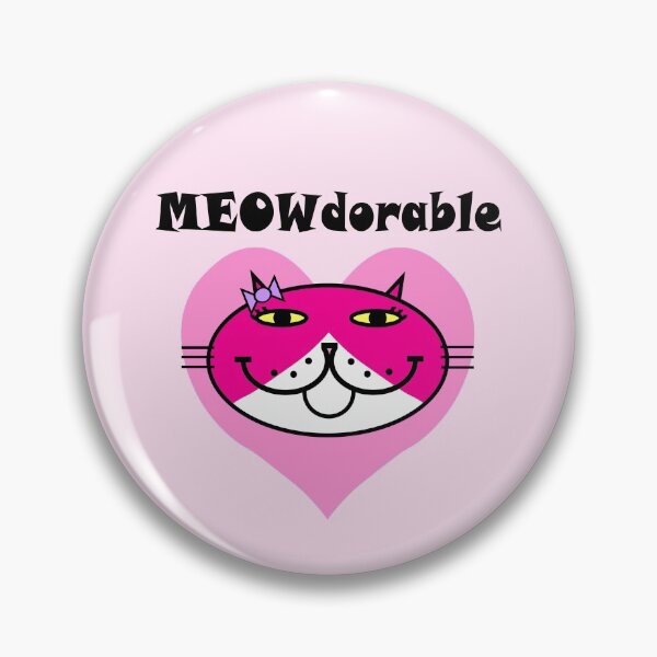 Item preview, MEOWdorable - PURRty Pink Kitty Face on a Pink Heart designed and sold by RawSunArt.