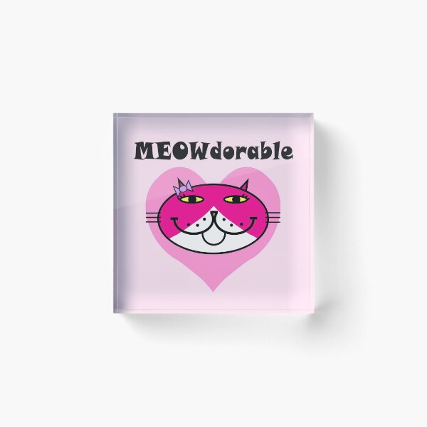 Item preview, MEOWdorable - PURRty Pink Kitty Face on a Pink Heart designed and sold by RawSunArt.