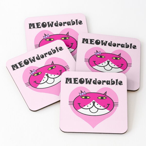 Item preview, MEOWdorable - PURRty Pink Kitty Face on a Pink Heart designed and sold by RawSunArt.