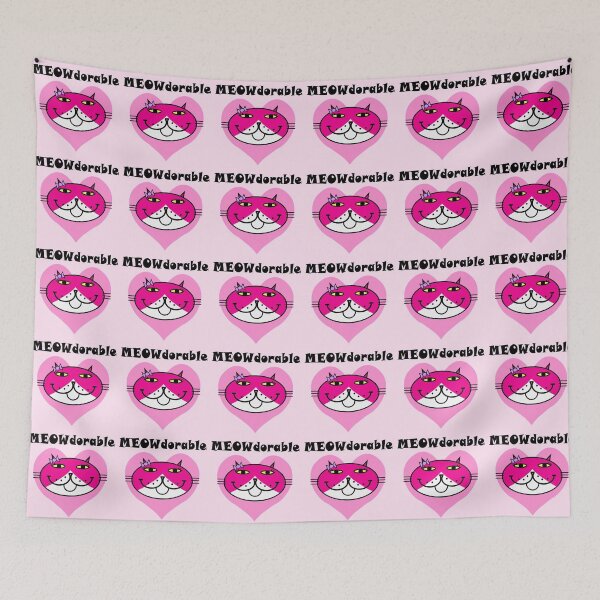 Item preview, MEOWdorable - PURRty Pink Kitty Face on a Pink Heart designed and sold by RawSunArt.