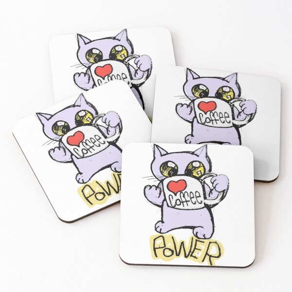 Item preview, cute cat having a cup of coffee coffee power (1) designed and sold by manuelunsui.