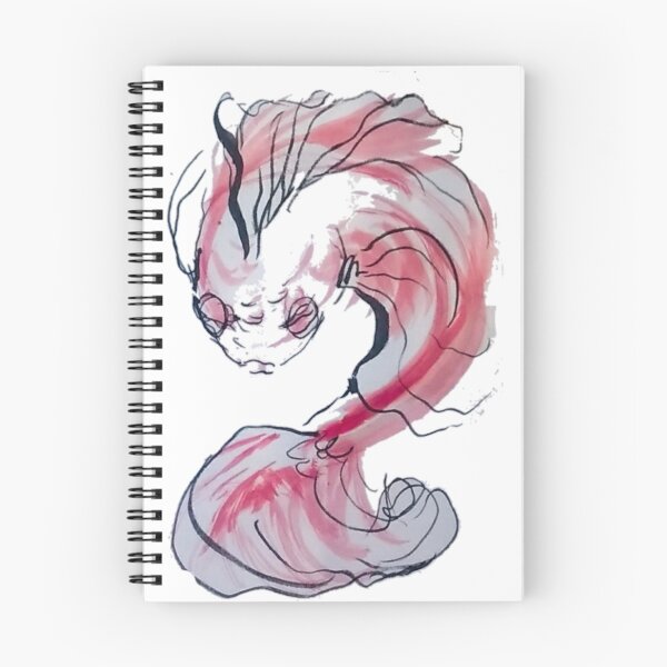 Item preview, zen carp  Koi sumie ink drawing red white and black by manuelunsui designed and sold by manuelunsui.