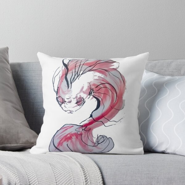 Item preview, zen carp  Koi sumie ink drawing red white and black by manuelunsui designed and sold by manuelunsui.