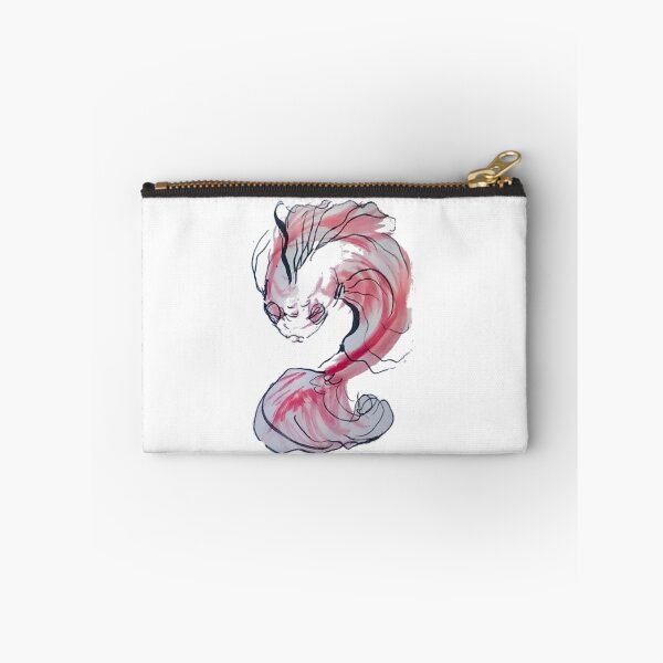 Item preview, zen carp  Koi sumie ink drawing red white and black by manuelunsui designed and sold by manuelunsui.