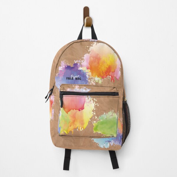 Item preview, Fake Paper Bag Backpack craft Paint spots designed and sold by StudioLiteDaLu.