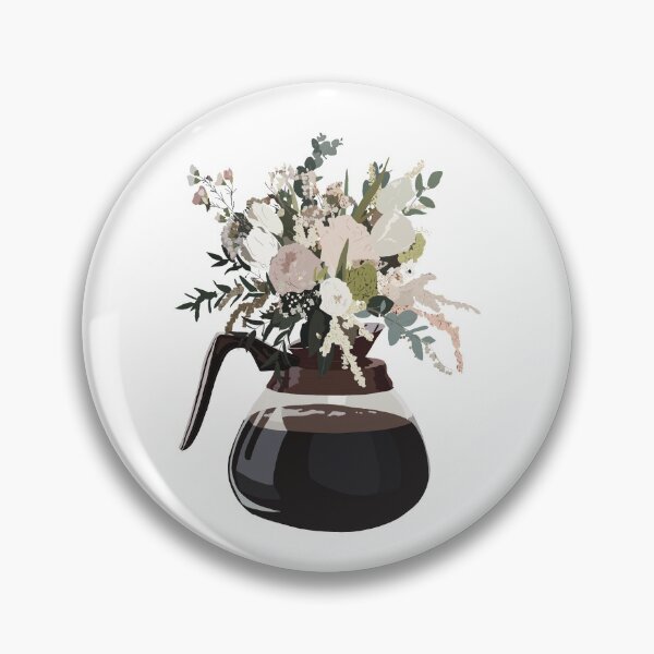 Item preview, Coffee Pot of Flowers designed and sold by CaffeinatedVibe.