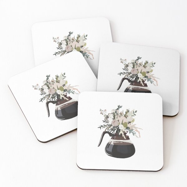 Item preview, Coffee Pot of Flowers designed and sold by CaffeinatedVibe.