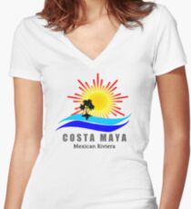 Costa Maya, Mexico Women's Fitted V-Neck T-Shirt