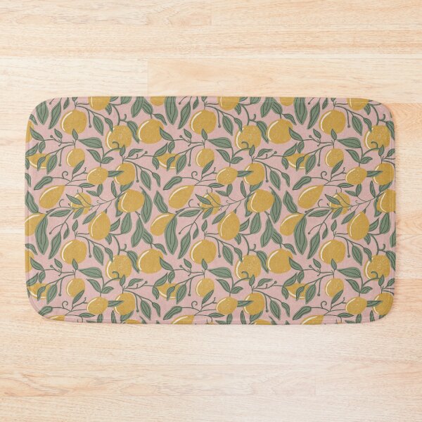 Item preview, Myer Lemon Pattern with a Pink Background designed and sold by tuesdaytextiles.