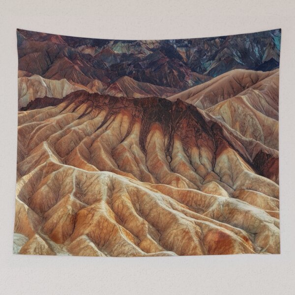 Item preview, Badland, color shaded rich valley summit, red, brown, orange, yellow, dry desert designed and sold by August-E.