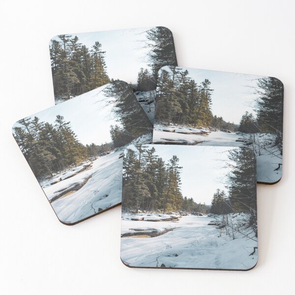 Item preview, Winter River Surrounded by Forest-Minnesota Landscape Photography designed and sold by anthonylonder.