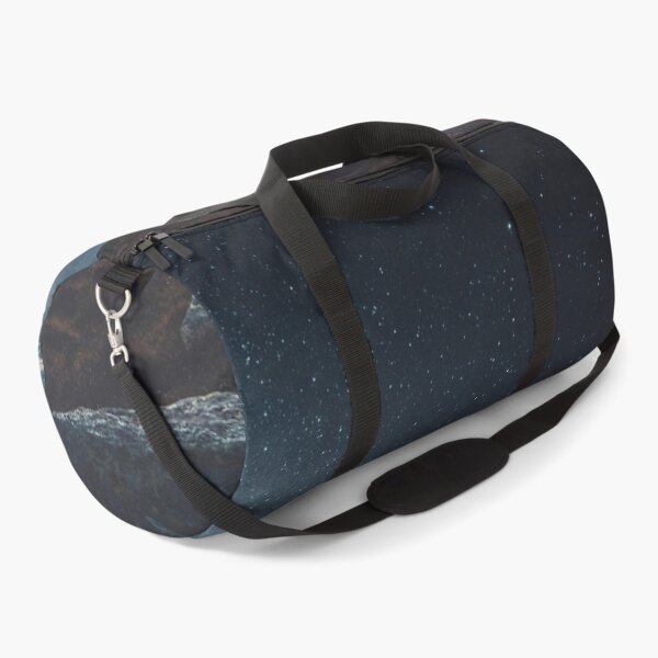 Item preview, Aurora black mountains, shiny starry midnight dark sky, dark blue, above the clouds hills designed and sold by August-E.