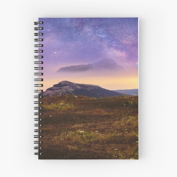 Item preview, On the mars, Futuristic illusion, fantasy land, meadow mountains, shiny galaxy sky, wild grassland, green plains forest designed and sold by August-E.